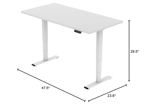 FLEXISPOT E6 Essential Dual Motor Standing Desk Frame 3 Stages Electric Height Adjustable Stand Up Desk Frame Only (White)