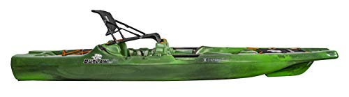 Perception Kayaks Outlaw 11.5 - Sit on Top Fishing Kayak - Fold Away Lawn Chair Seat - 4 Rod Holders - Integrated Tackle Trays - 11.5 ft - Moss Camo