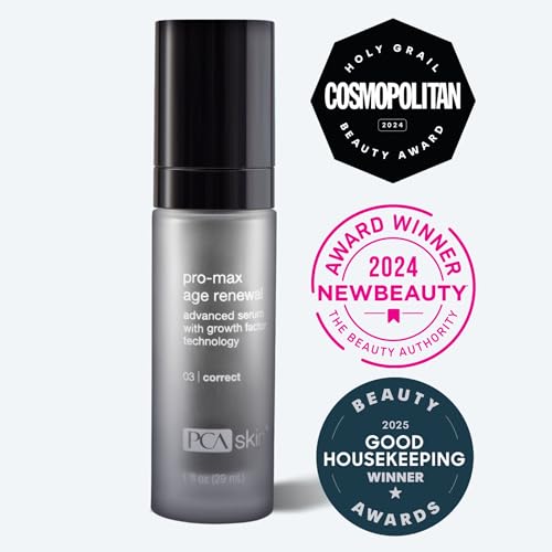 PCA SKIN Pro Max Age Renewal Anti Aging Serum, Anti Aging Face Serum for Reducing Wrinkles and Sagging Skin, Helps Lift and Firm Skin on Face and Neck, Safe For All Skin Types, 1.0 oz Pump Bottle