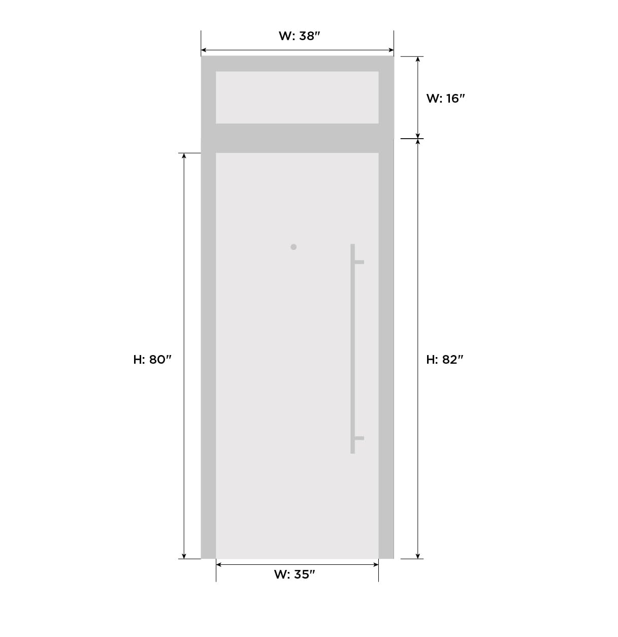 VDOMDOORS Deux 6501 | Black Enamel | Exterior Steel Single Front Door | Left-Hand inswing | Size: 36" x 96" | Prehung