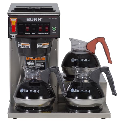 Bunn 12950.0212 CWTF15-3 Automatic Commercial Coffee Brewer with 3 Lower Warmers (120V)