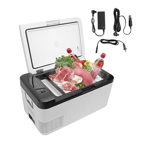 I1MOTOR Portable Car Refrigerator Freezer 12/24V DC and 110-240V AC (-4°F~68°F) 18L /19 Quart Mini Fridge Cooler for RV Van Vehicle Boat Traveling Outdoor Picnic BBQ Camping Fishing