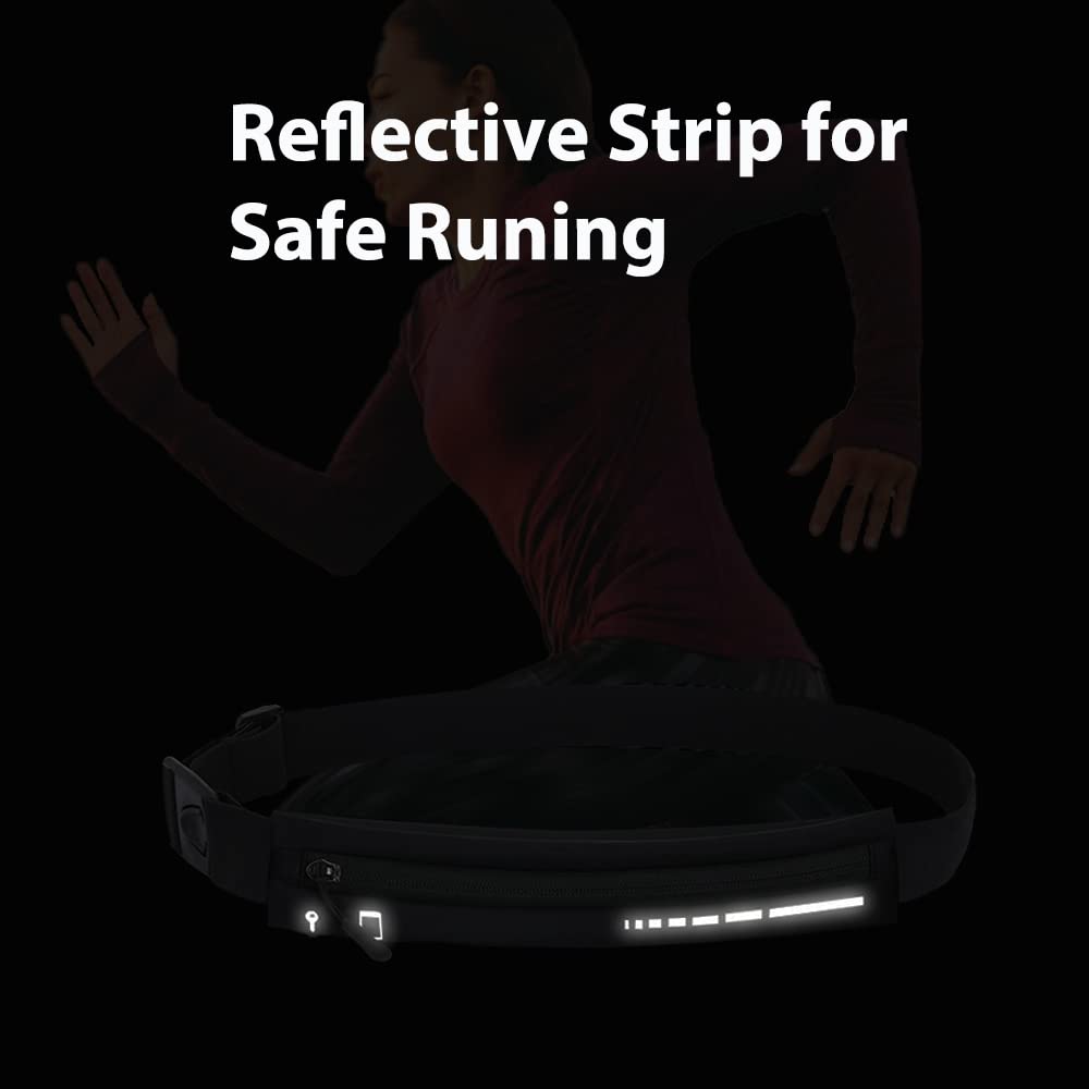 AIKENDO Slim Running Belt for Women Men,Runners Fanny Pack Phone Holder,Running Pouch Waist bag for Workout Jogging,Money Belt Running Gear Accessories