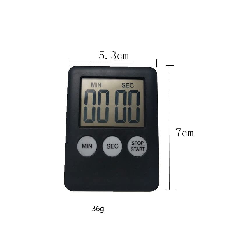 YWMLFZ Cooking Timer LCD Digital Screen Clock Kitchen Countdown Timer Mechanical Digital Kitchen Timer Magnetic(Black)