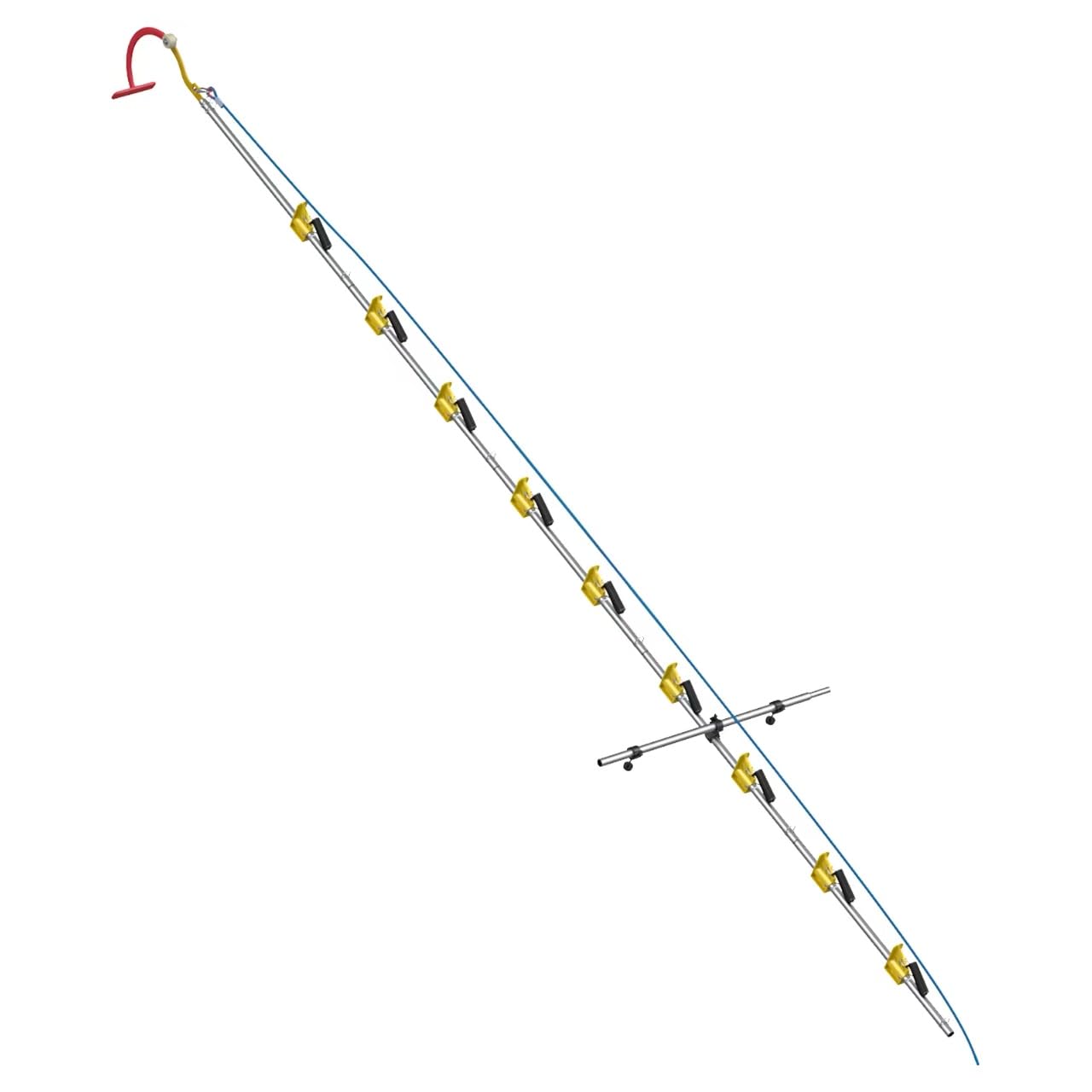 Echo Ridge 18 Foot Steep Assist Roof Ladder Compact with 10M Rope & Storage Bag - Pitch Hopper Roofing Wedge for Roof Climbing (One Pack)