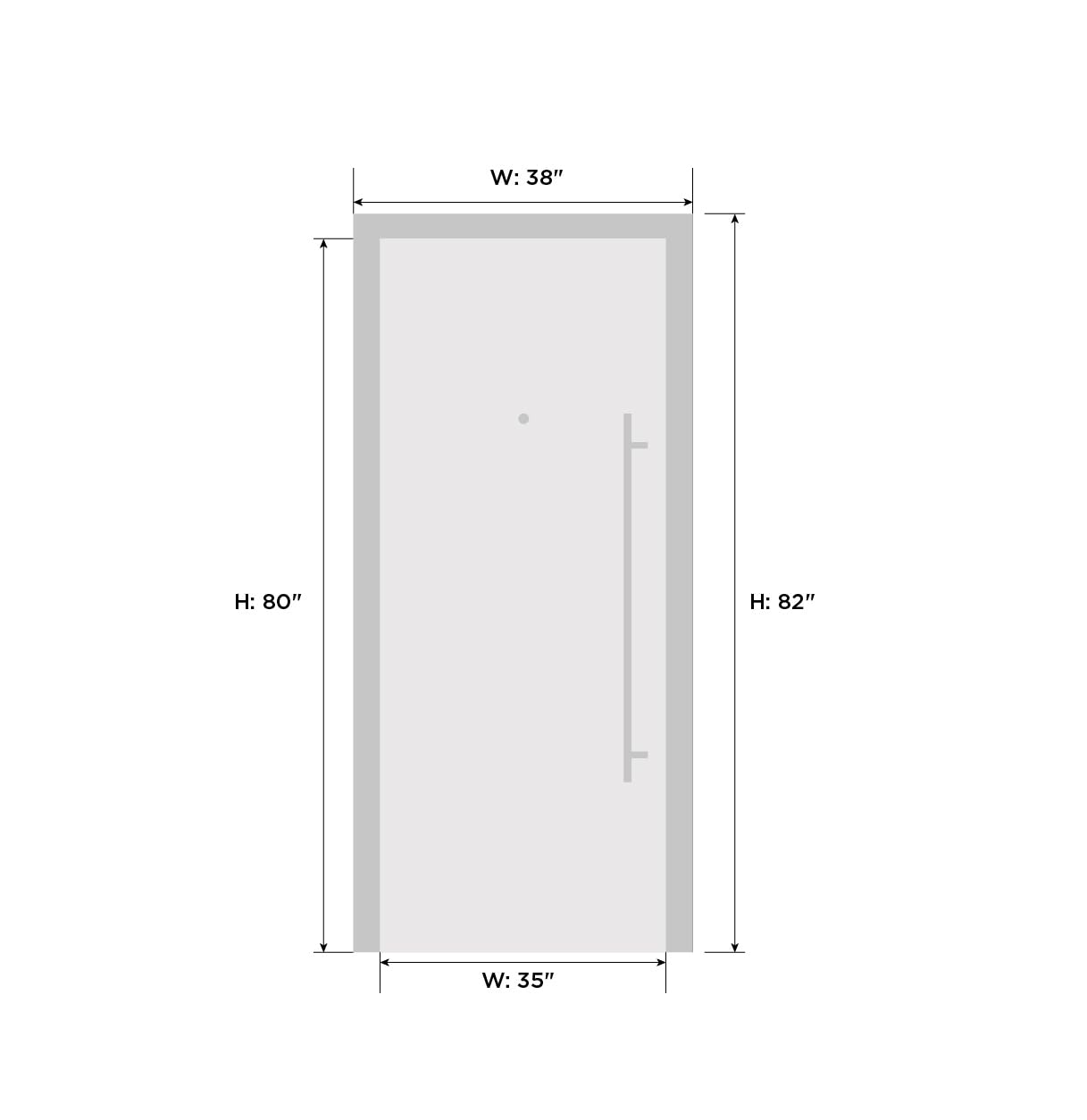 VDOMDOORS Modern Steel Front Exterior Door 36 x 80 inch | Prehung Insulated Security Entry Door with Frosted Glass Insert, Painted Gray Graphite, Right-Hand Inswing
