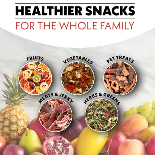 Gourmia Digital Food Dehydrator – 6 Stainless Steel Trays, 360° Airflow, One-Touch Presets, Adjustable Temp 95–165°F, Timer, Glass Door, Quiet Operation, 600W – Healthy Snacks, Jerky, Fruits & More