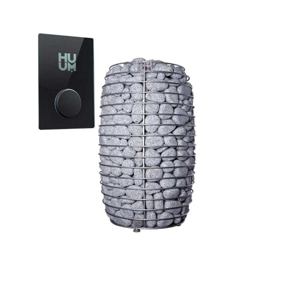 saunalife GL4 Outdoor Sauna Kit, Garden Luxury-Series Outdoor DIY Sauna Kit, Thermo-Spruce, up to 4 Persons Bundles (Sauna Heater and Sauna Stones Included) (HIVE MINI 6 WiFi - Glass)