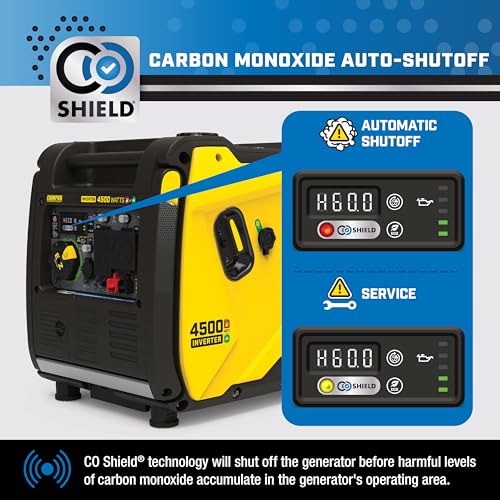 Champion Power Equipment 4500-Watt Electric Start Dual Fuel RV Ready Portable Inverter Generator with Quiet Technology and CO Shield