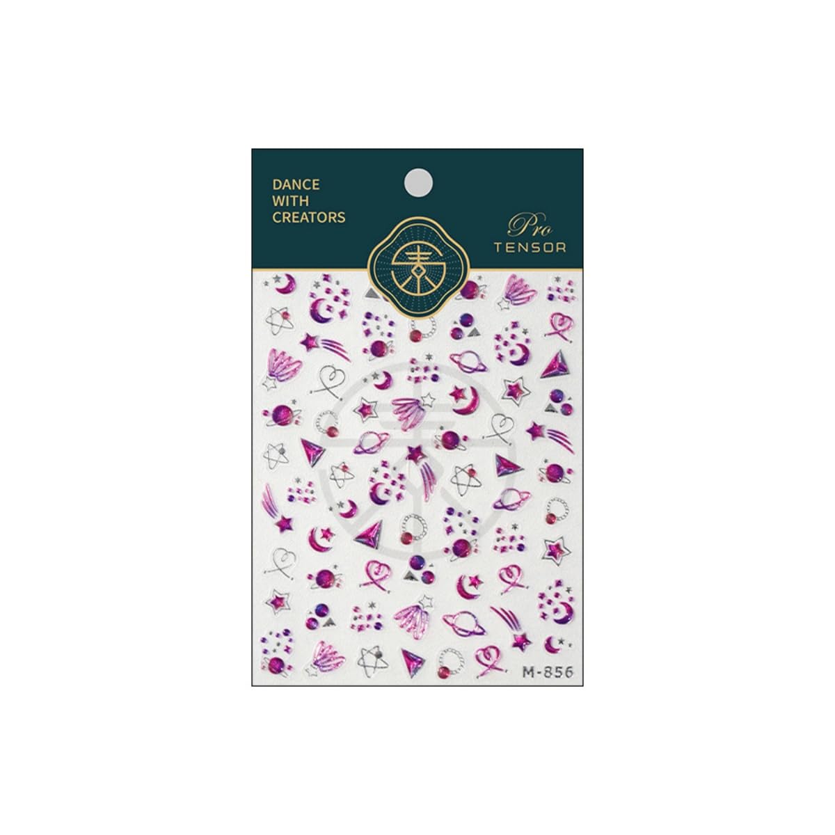 5D Embossed Star Nail Art Stickers Pink Purple Nail Decals Shiny Moon Heart Designs Self-Adhesive Star Moon Planet Nail Stikcers DIY Manicure Decoration - Nail Art Supplies for Women