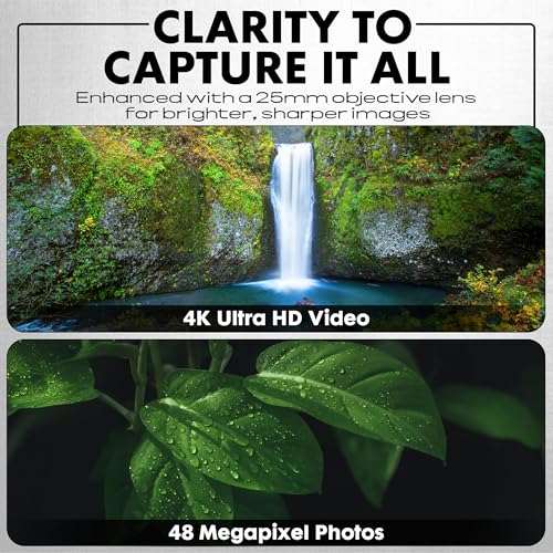 Minolta 10x25 Digital Night Vision Monocular w/Built-in 4K HD Video Camera (Green)