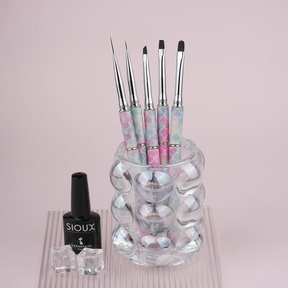 Nail Art Brushes Set YIHUALE Gel Polish Nail Art Design Pen Painting Tools Fingernail Brush Nail Cleaning Brush Nail Art Liner Brush Salon Gift for Girls Women