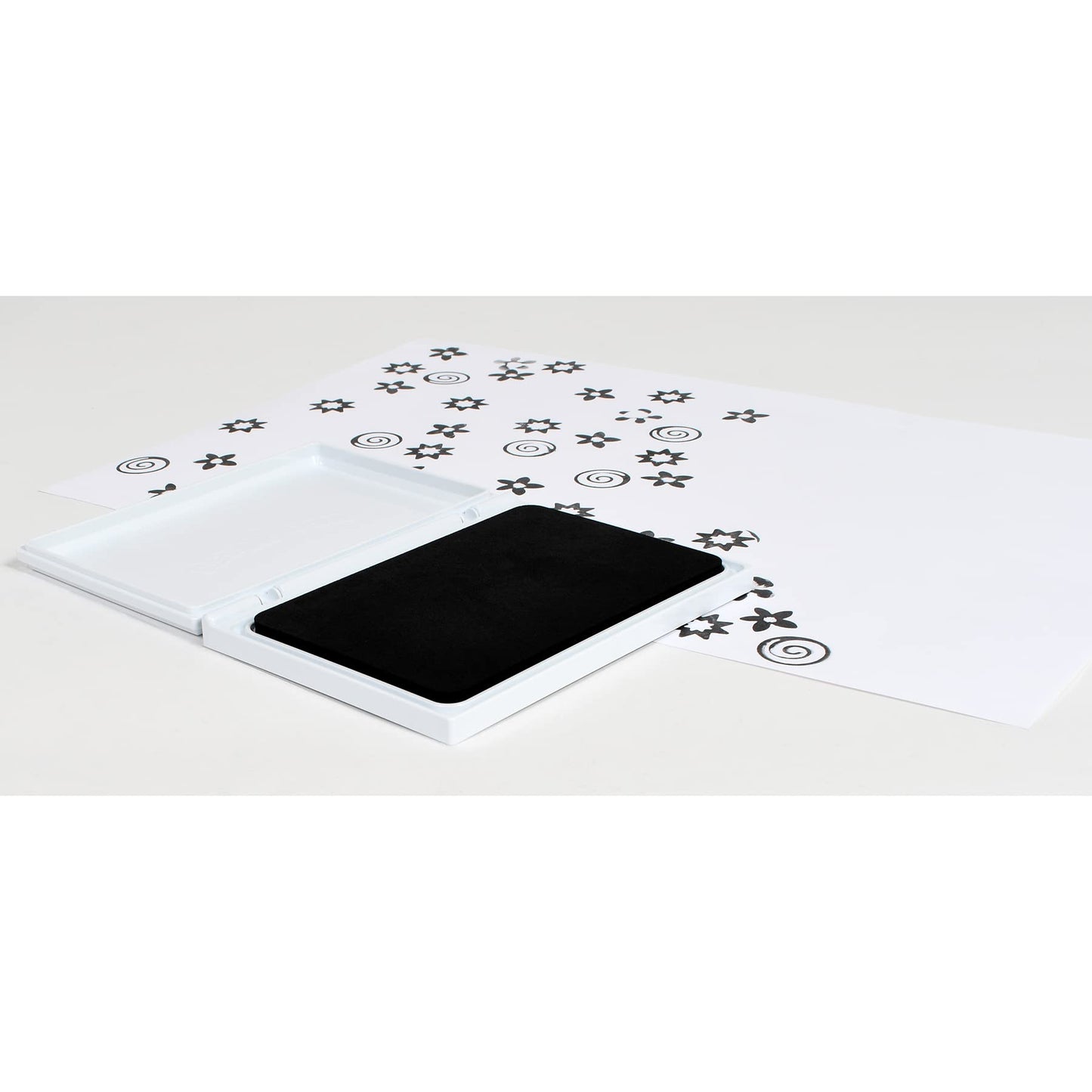 READY 2 LEARN Jumbo Washable Stamp Pad - Black - 6.2"L x 4.1"W - Non-Toxic - Fade Resistant - Ideal Size for Baby Handprints and Footprints