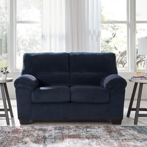 Signature Design by Ashley SimpleJoy Contemporary Loveseat for Living Room, Blue