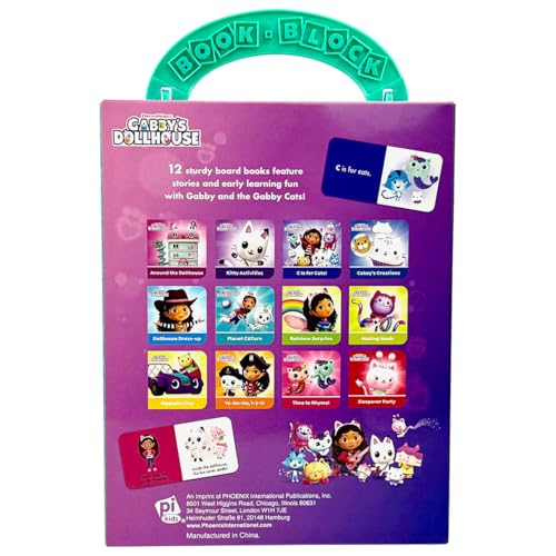 DreamWorks Gabby’s Dollhouse - My First Library Board Book Block 12-Book Set - First Words, Alphabet, Numbers, and More! - PI Kids