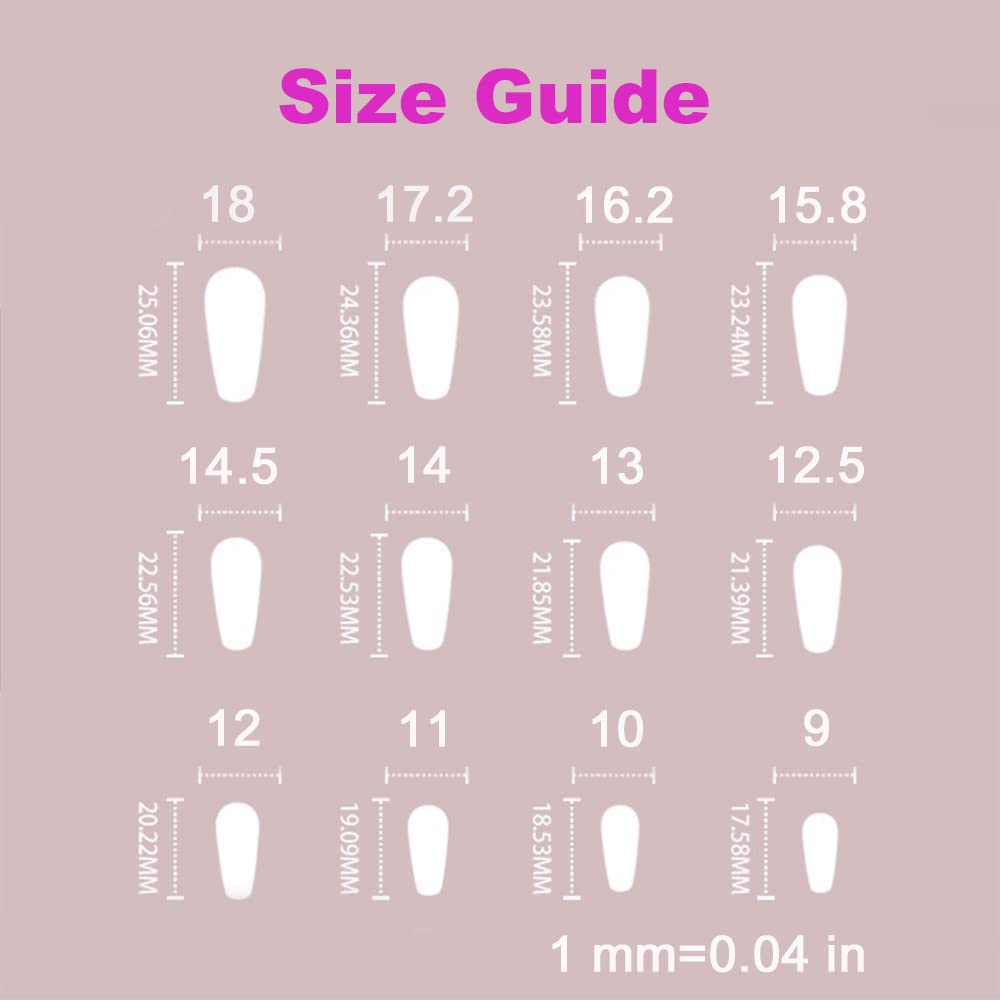 Redykat Handmade 24PCS Color Changing Glossy Coffin Press On Nails, Salon Quality Nail art, Extra Long Acrylic Fake Nails, False Nails, Home Quick Manicure……… (thermochromic magenta)