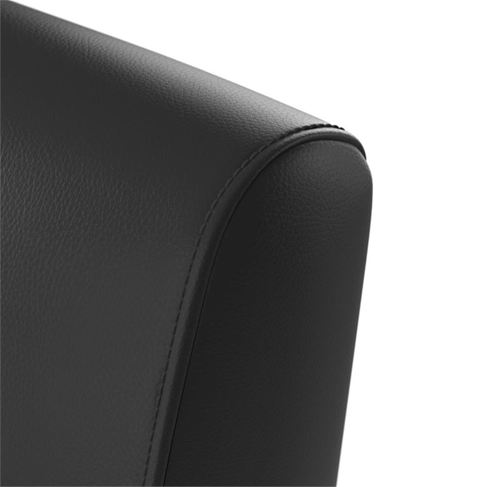 Bush Business Furniture Arrive Waiting Room Guest Chair with Arms in Black Vinyl, Reception Area Seating for Office and Lobby
