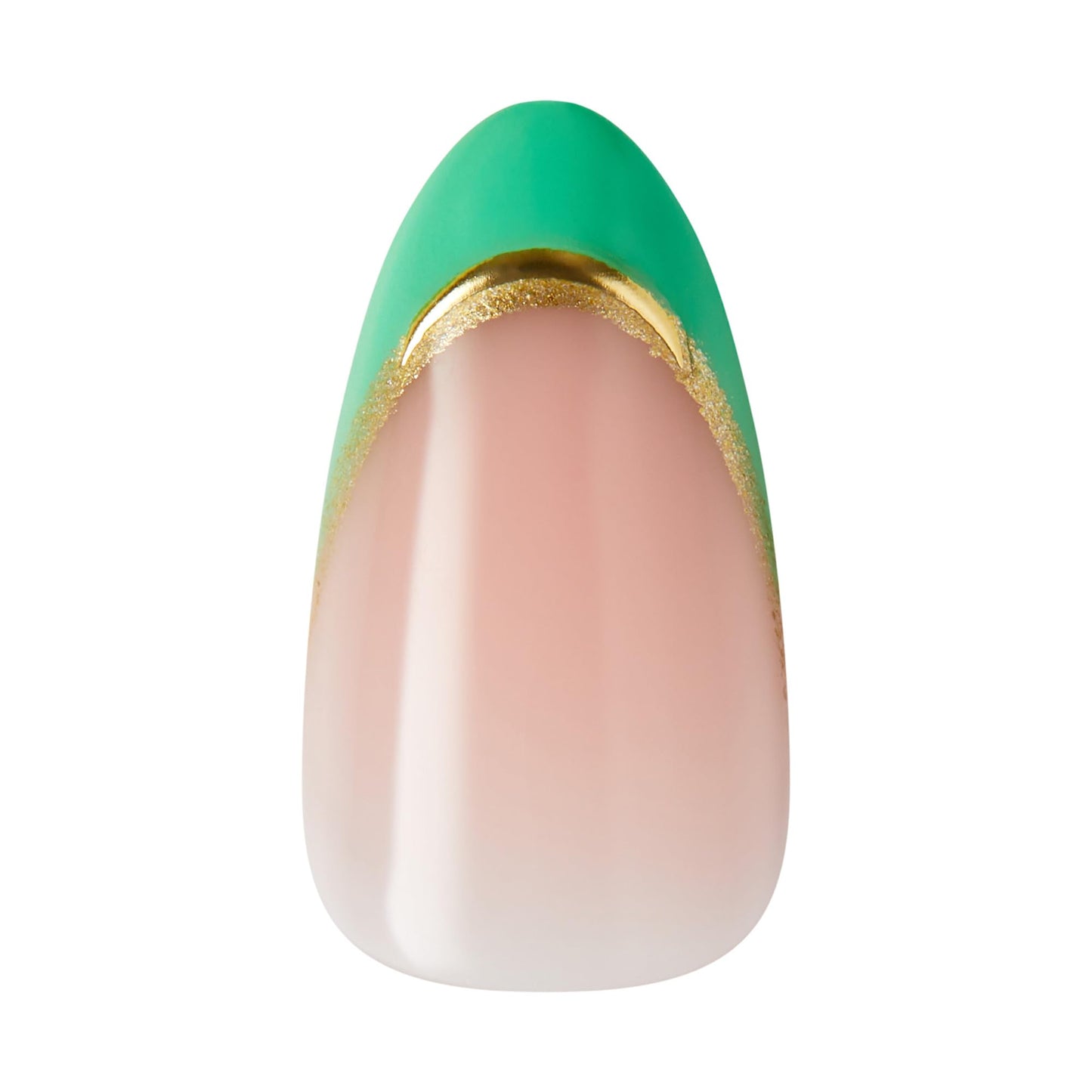 WICKED X KISS Press On Nails Almond, ‘Thrillifying!’, Green, Medium, Waterproof, Chip Proof, Smudge Proof, 28 Fake Nails, Pink Gel Nail Glue (2g), Mini Nail File, & Manicure Stick