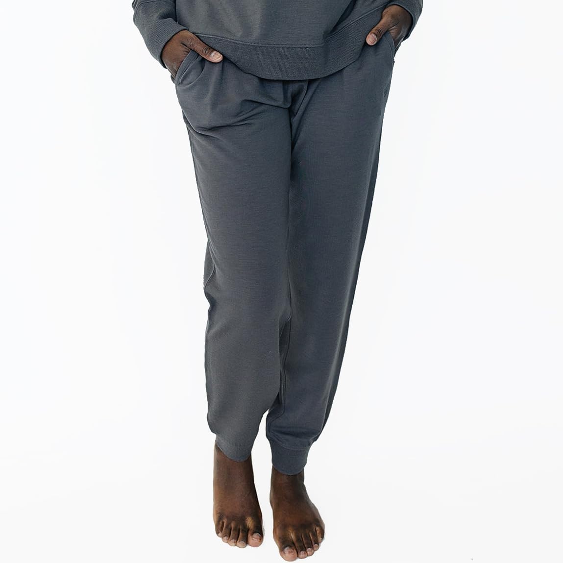 Woolino Merino Wool Women Joggers with Pockets, Athletic Pants for Women, Sweatpants for Running, Traveling, Hiking, Gray, Medium
