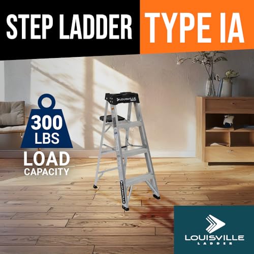 Louisville Ladder 8-Foot Aluminum Step Ladder, 300-Pound Load Capacity, Type IA, AS3008