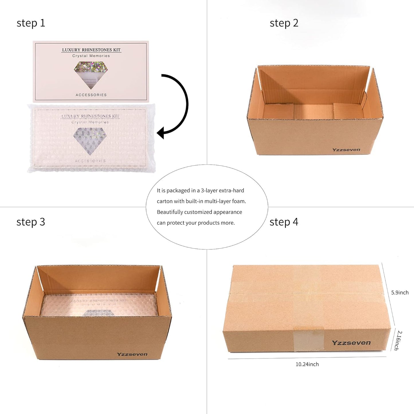 Yzzseven 14 Types of 700 Pink Diamonds + 1500 Flat Rhinestones Mix 20 Styles Flatback DIY Crafts Rhinestone Crystals 3D Ornaments Flat Back Stones Set + Tweezers + Drill Pen
