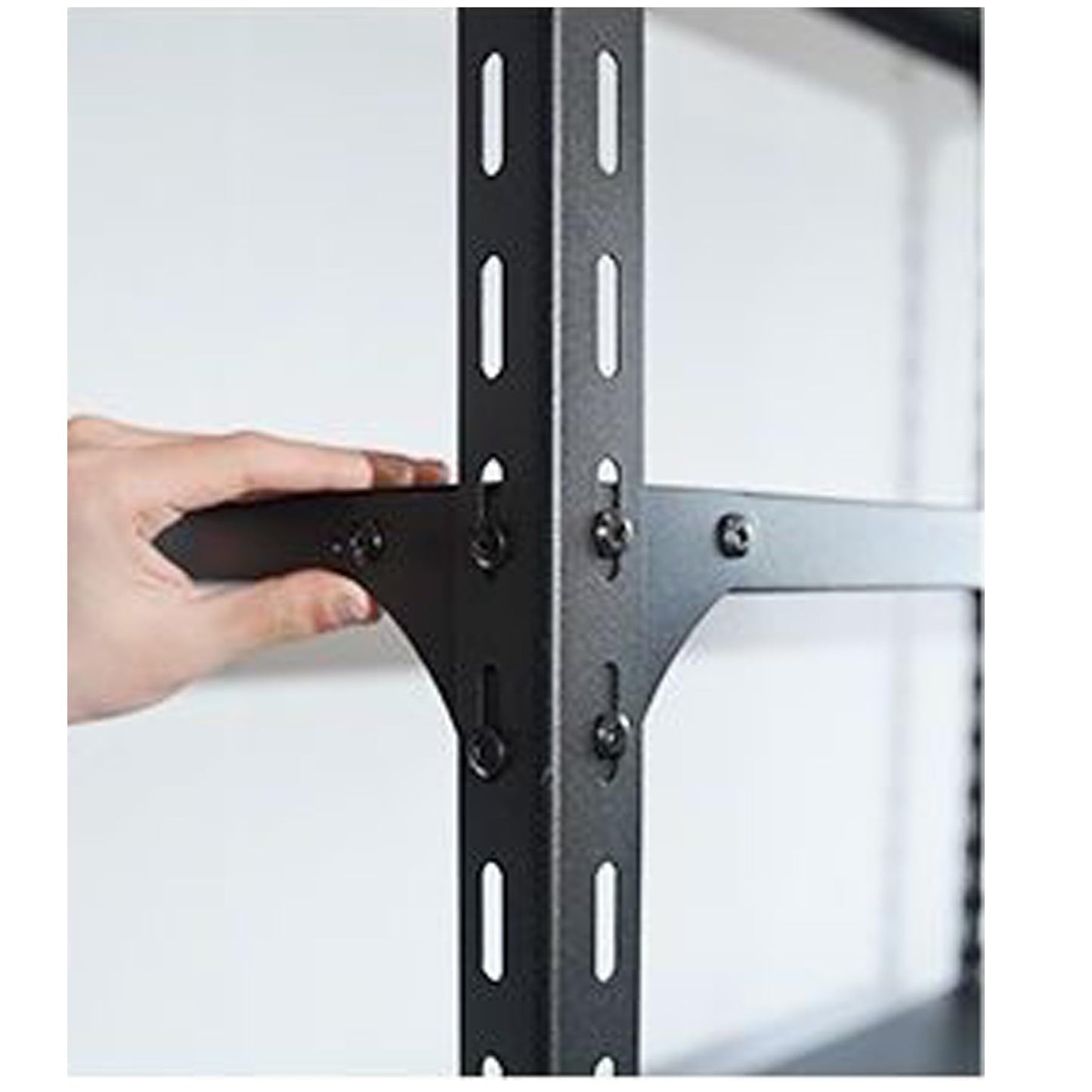 BEKMLOD 2 Layer Metal Storage Rack, Heavy Duty Adjustable Metal Rack Unit, Suitable for Garage Racks in Basements, Warehouses, and Storage Rooms, 23.6" H X 23.6" W X 11.8" D, Black