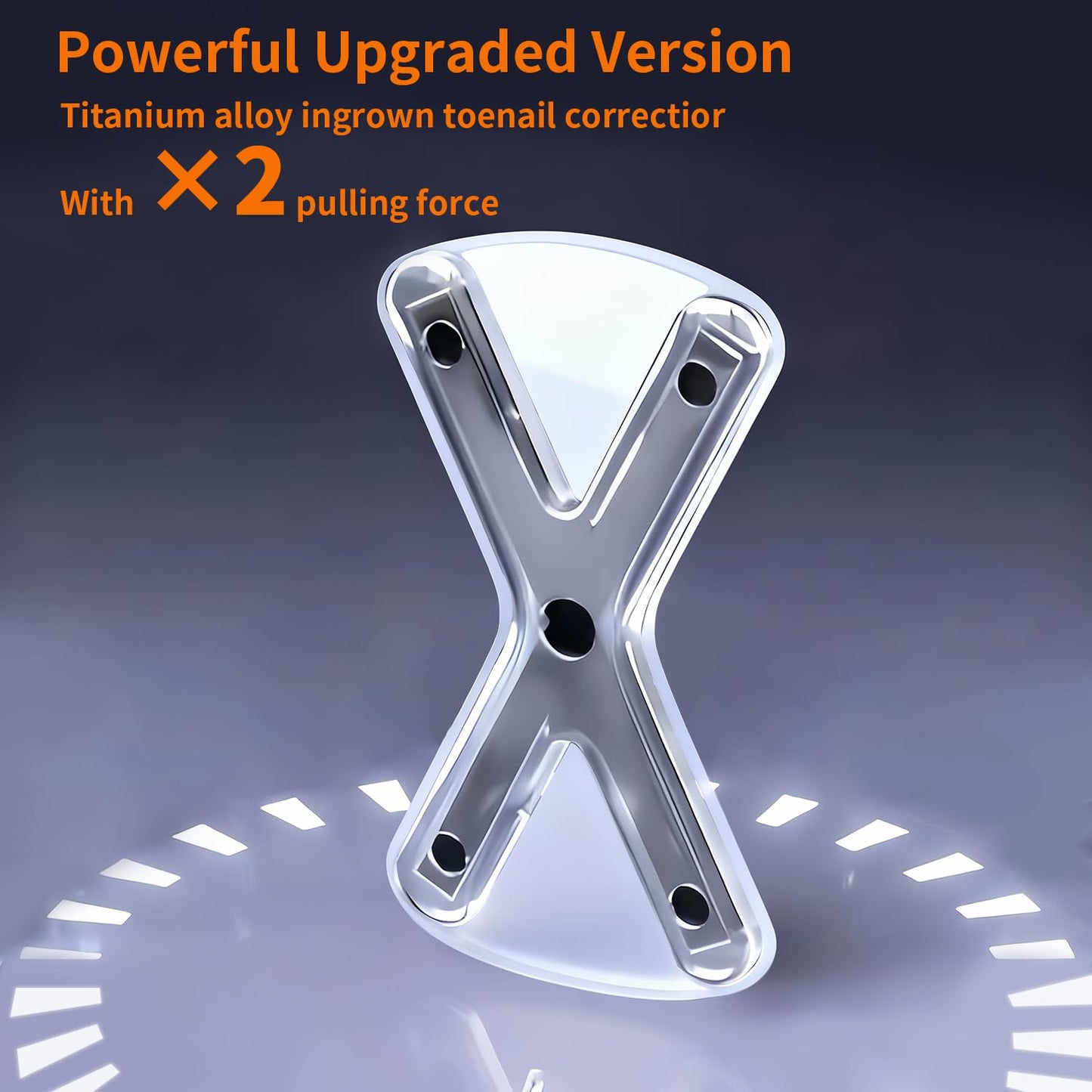 X-Shaped Upgrade Titanium Alloy Ingrown Toenail Corrector,At Home Ingrown Toenail Treatment for Man and Women,Ingrown Toenail Removal Kit,Curved Toenail Straightener (Large Size)