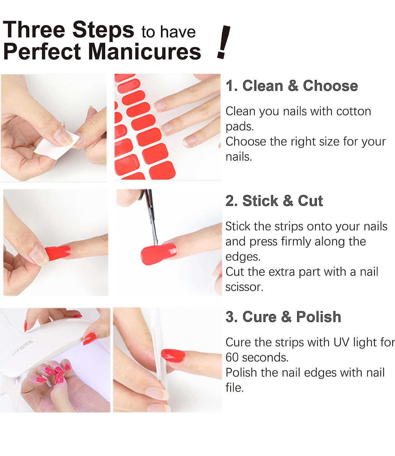 Semi Cured Gel Nail Strips, No LED Lamp Needed, Glazed Donut Rainbow Gel Nail Stickers, Wraps for Home Manicure DIY
