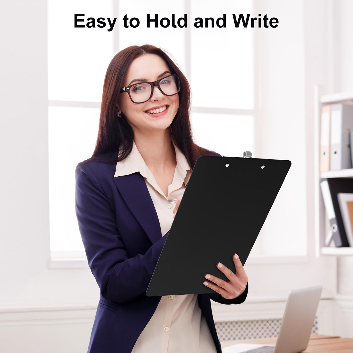 Zoenley Legal Size Clipboard with Pen Holder, Black 8.5 x 14 Plastic Clip Board for Lawyer, Nurse, Business, Size 9 x 15, with Low Profile Clip, Office & School Supplies(2Pack)