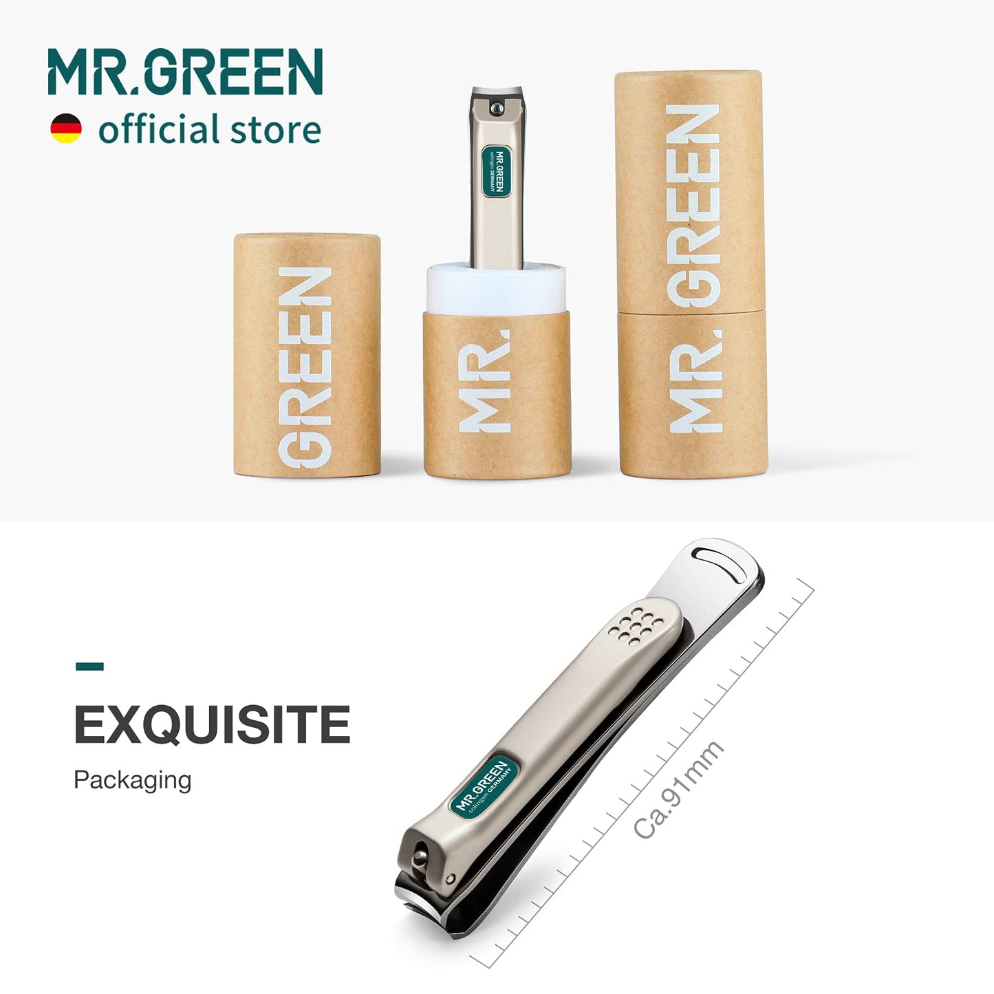 MR.GREEN Nail Clippers Curved Blades Fingernail Cut Nippers Manicure Scissors Stainless Steel Pedicure Tools (Large)