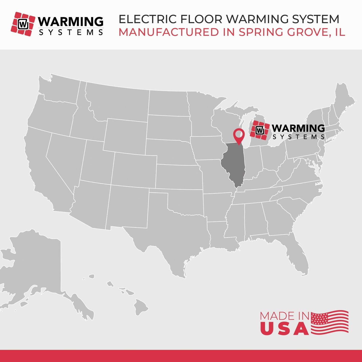 Warming Systems – 15 Sqft Electric Radiant Floor Heating Kit – 120V Heated Tile Floor System with Touch Screen Thermostat, Cable Membrane, Floor Sensor, Installation Alarm & 25 Yr Warranty USA Made