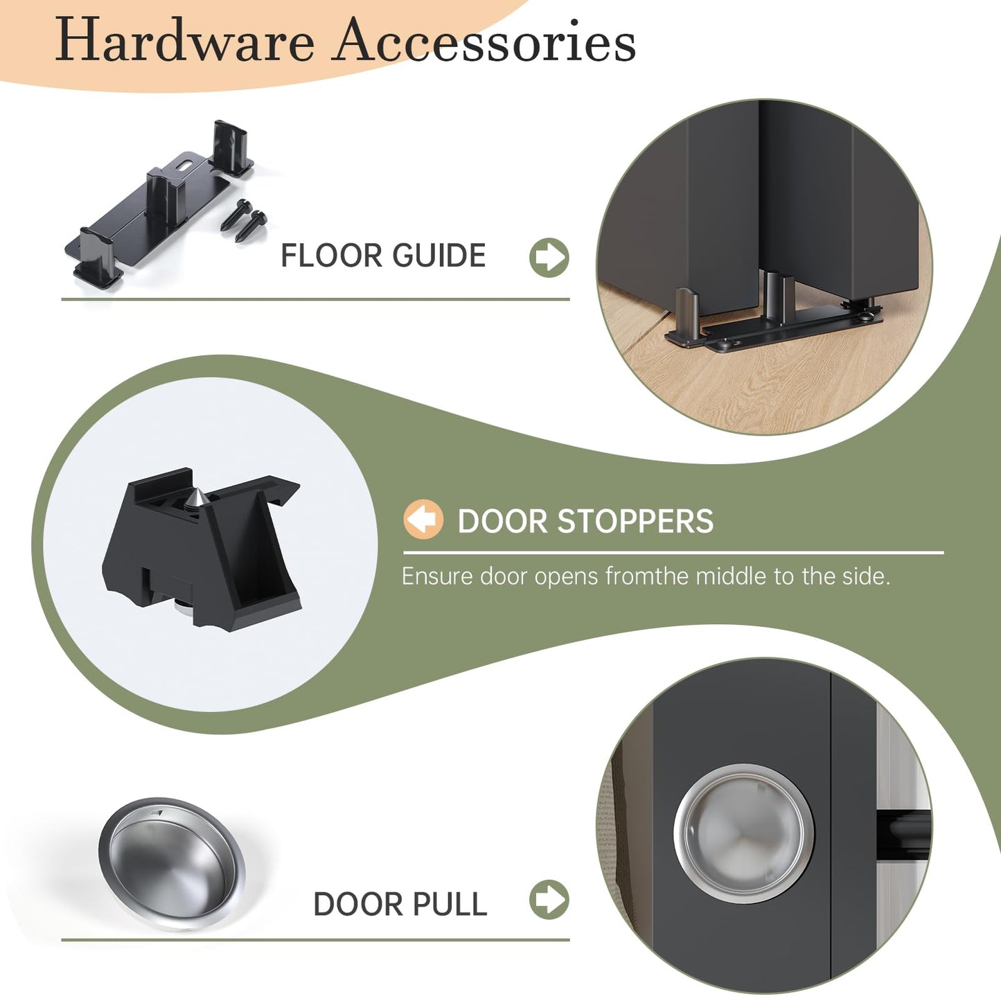 EaseLife 8FT/96in Bypass Double Sliding Pocket Door Hardware Kit,Commercial Grade,Aluminum,Bypassing Closet Doors Track for 4 Door System,Slide Smoothly Quietly,Easy Install,No Door