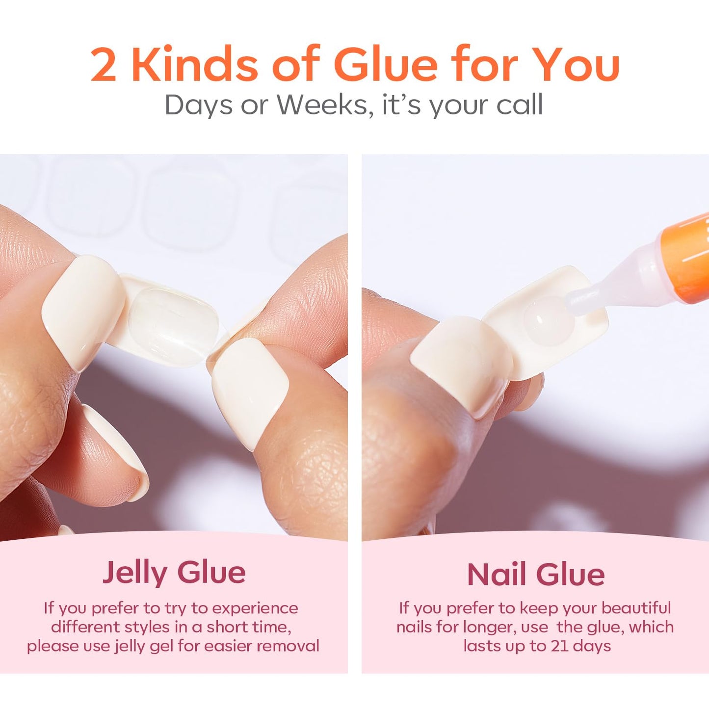 Modelones Red Press on Nails for Women, Fall Halloween Short Square Fake Nails, Reusable Nail Kit with Nail Glue Adhesive Tabs Mini Nail File, Nails Press Ons 32Pcs16 Sizes, Women Girl Gift