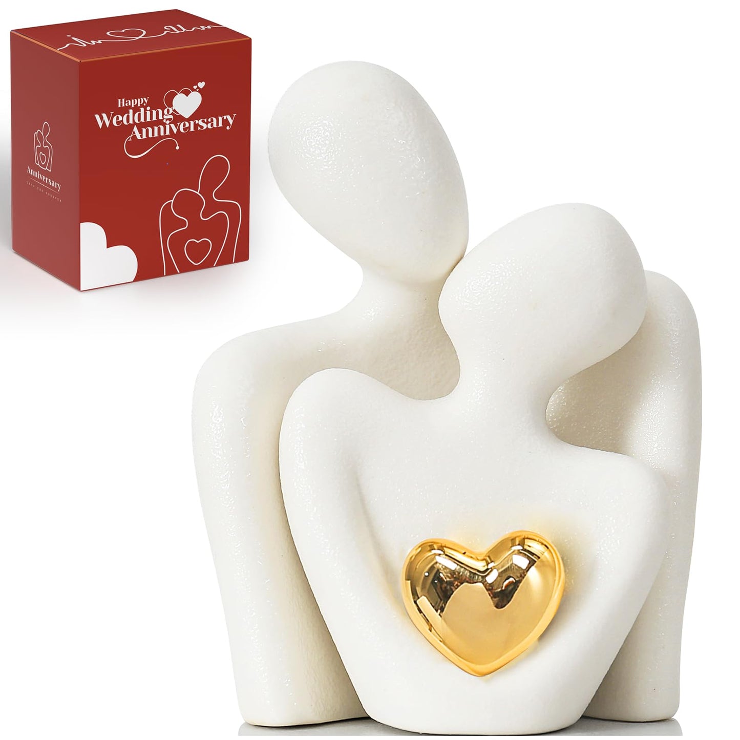 Mini Couple Statue Tv Stand Decor Items for Living Room, Abstract Sculpture Knick Knacks Home Decor Couples Love Office Show Pieces- For Bedroom Romantic Gifts for Valentine Anniversary Birthday