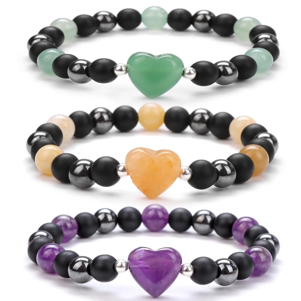 Natural Heart Shaped Black Labradorite Stone Beads 10mm Loose Crystal Healing Beads for DIY Necklace Bracelet Making Gemstone Craft Supplies