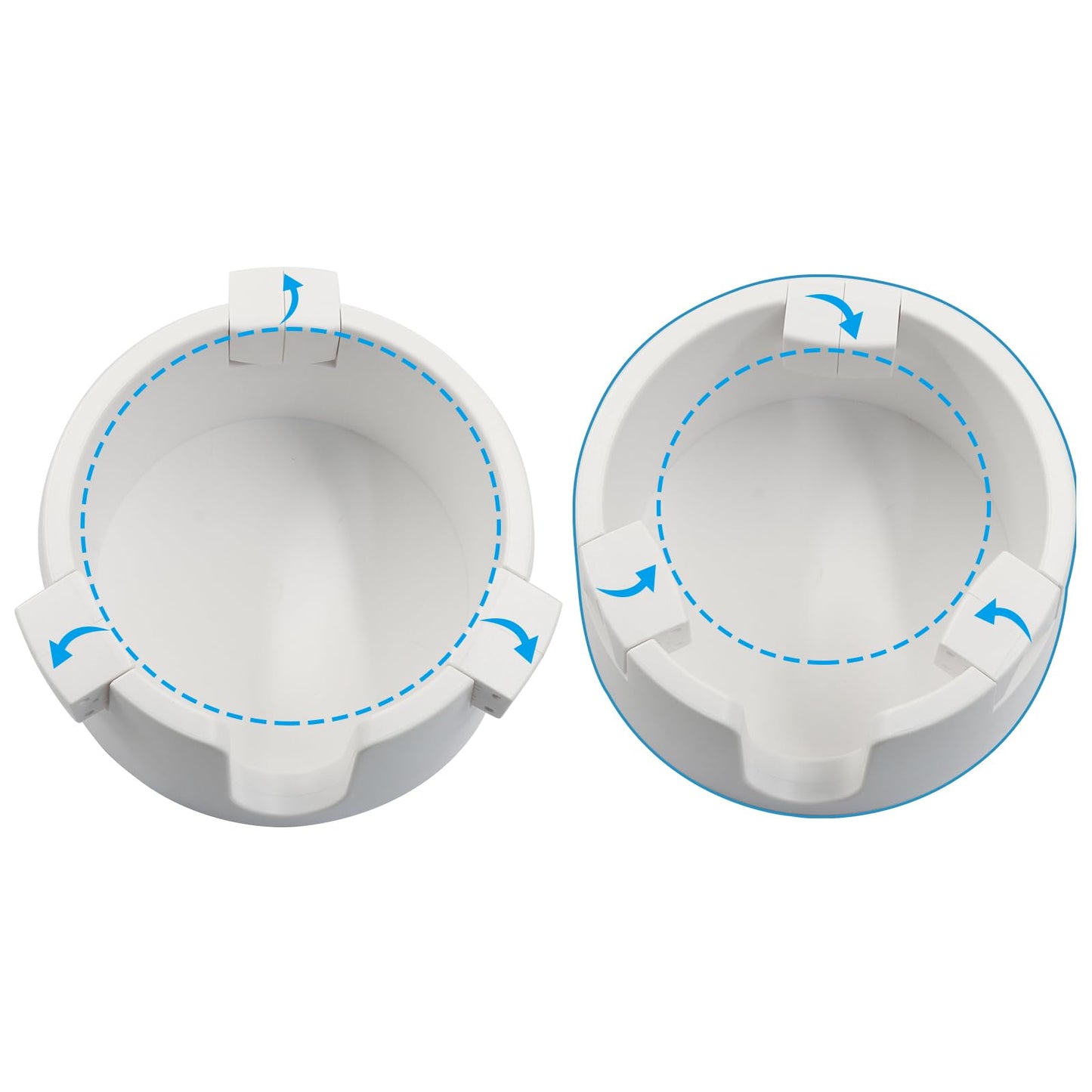 Bonsicoky 2 Pack Anti Spill Cup Holders, Adhesive Adjustable Drink Holder for Desk, Secure Non Tipping Coaster for Coffee Mugs and Cups, White Plastic Organizer for Office Home Desktop Table