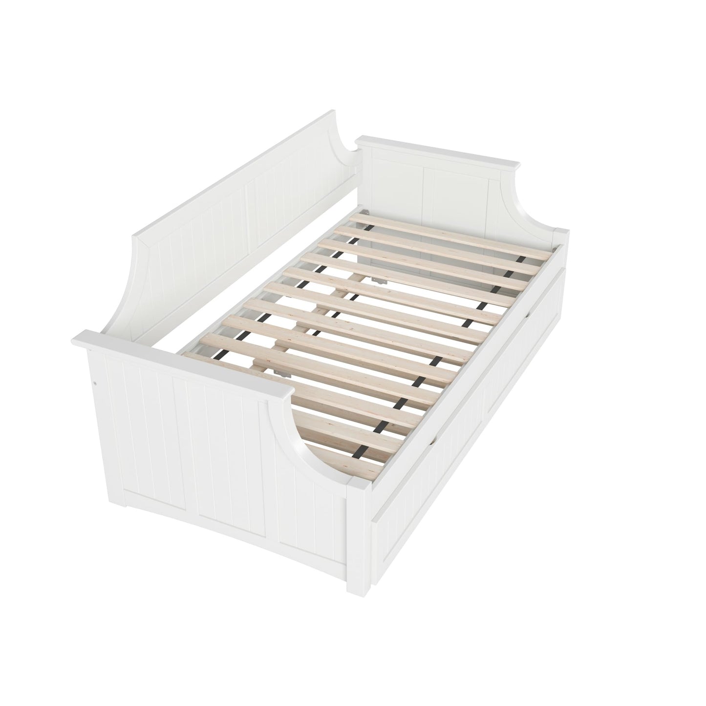 AFI Cambridge Twin Wood Daybed with Twin Size Trundle in White