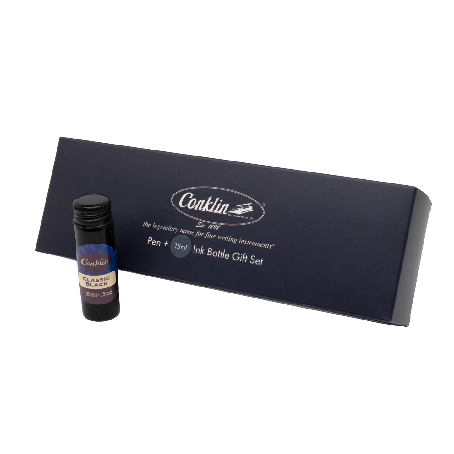 Conklin Toledo Fountain Pen – Blue Resin with 15ml Ink Bottle – Omniflex Nib – Heritage Luxury Writing Instrument for Collectors and Professionals