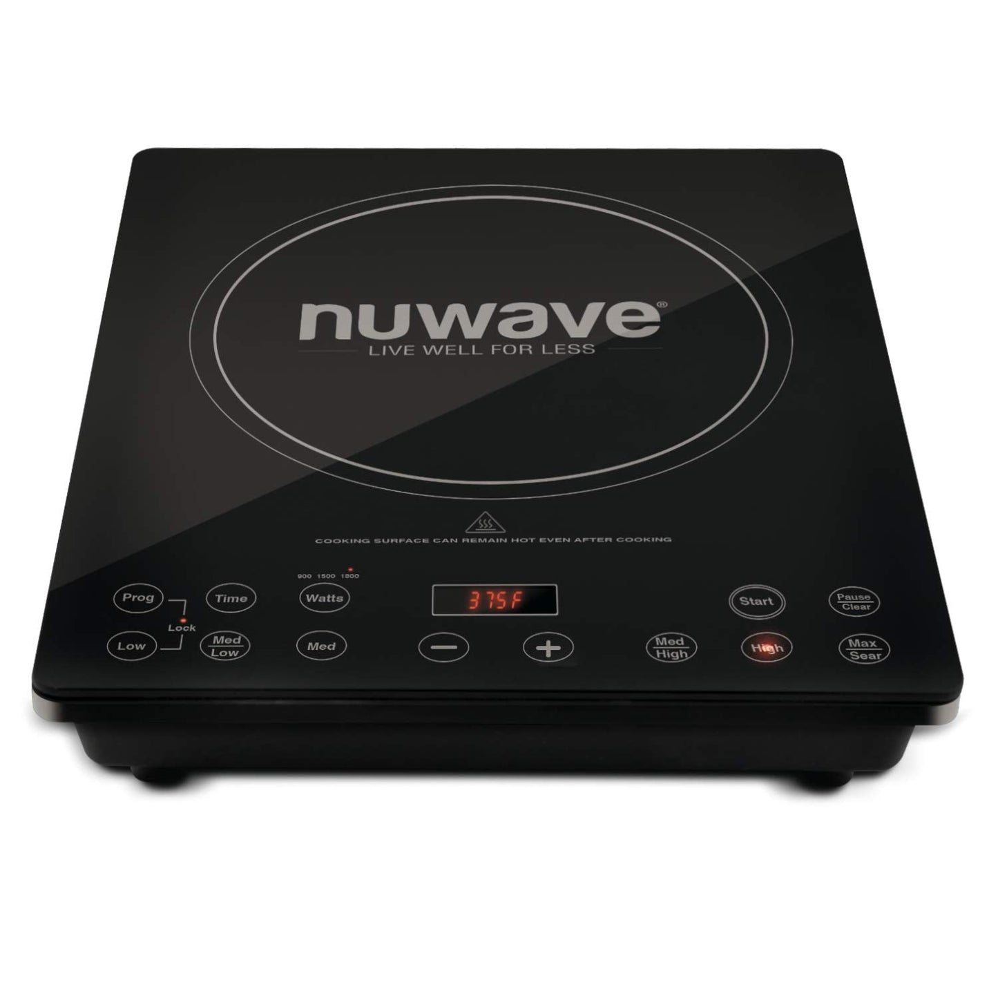 Nuwave Pro Chef Induction Cooktop, Commercial-Grade, Portable, Powerful 1800W, Large 8” Heating Coil & Mosaic Induction Wok, Precise Temp Controls from 100°F to 575°F in 5°F