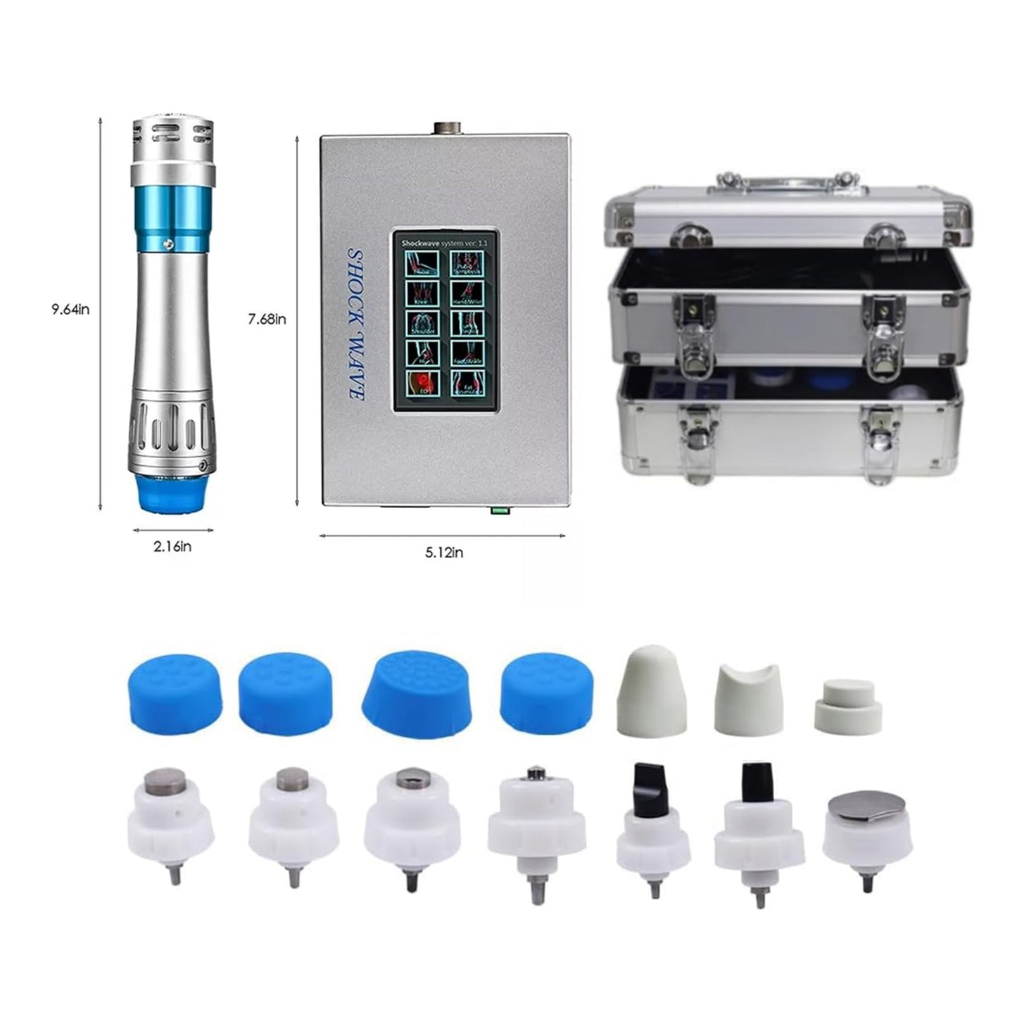 Electric Shockwave Therapy Machine for Joint Muscle Pain, Focused Shock Wave Machine with Touchscreen, Extracorporeal Shock Wave Device for Relieve Elbow Foot Knee Back Aches Home Use