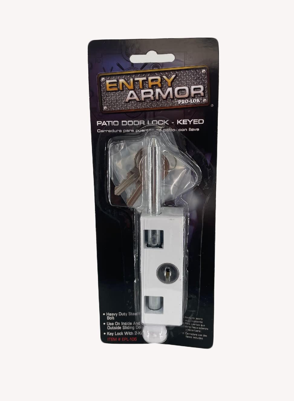 Pro-Lok/Entry Armor Patio Door Lock – Sliding Glass Door Security Lock, Adjustable Child Resistant Lock for Sliding Doors, Heavy Duty Anti-Theft Door Brace for Enhanced Home & Apartment Security