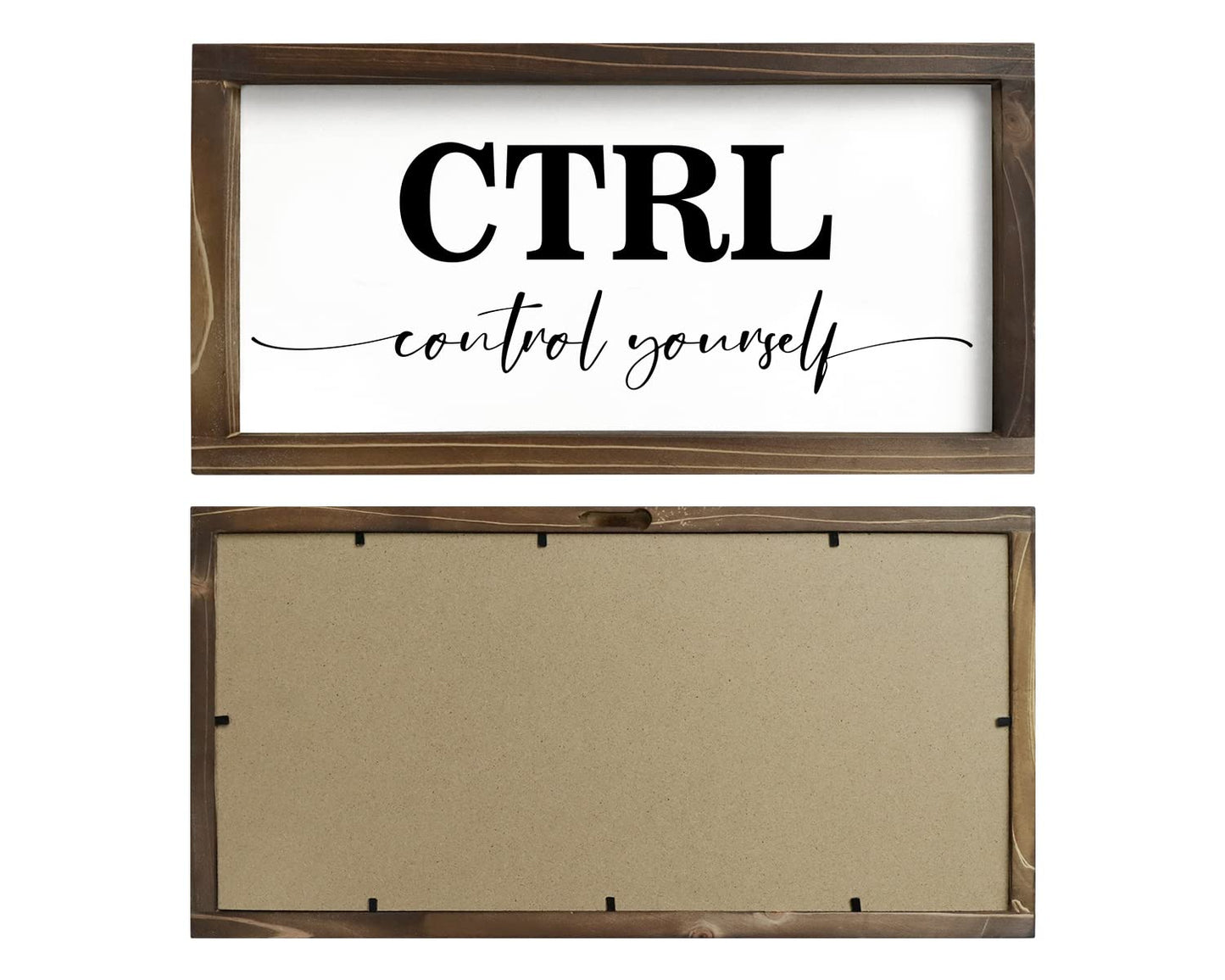 Pinetree Art Motivational Wall Decor for Office, Set of 3 Rustic Wooden Framed Signs, CTRL ALT DEL Inspirational Wall Art for Home Office, Classroom, Desk Wall, Positive Mindset Decor, (6"x12"x3)