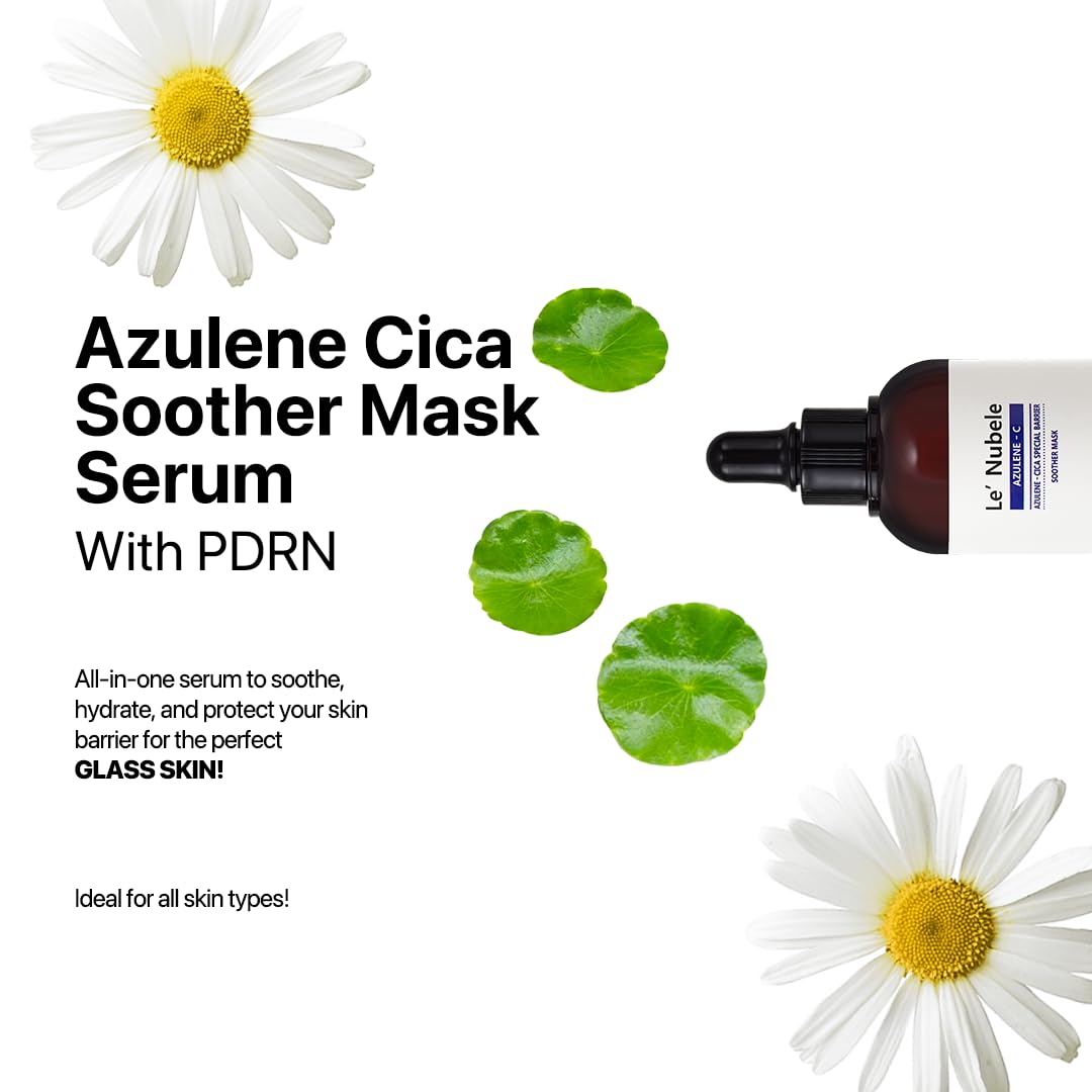 Le Nubele Azulene-Cica Soother Mask Serum 50ml | Korean Skincare for Sensitive Skin, Hydration & Barrier Care