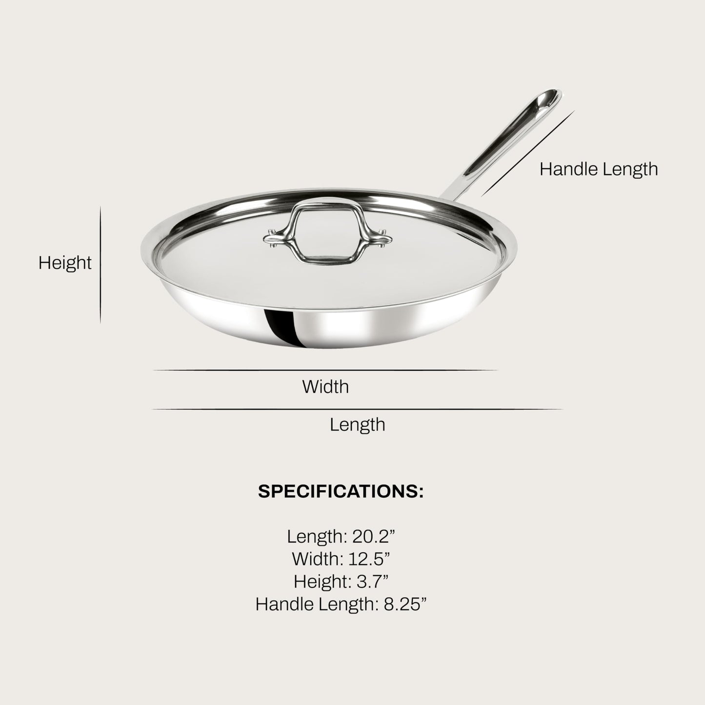 All-Clad D3® Stainless Steel 12 inch Frying Pan With Lid- Made in the USA- The Original Bonded Professional Cookware- Oven Safe & Induction Compatible