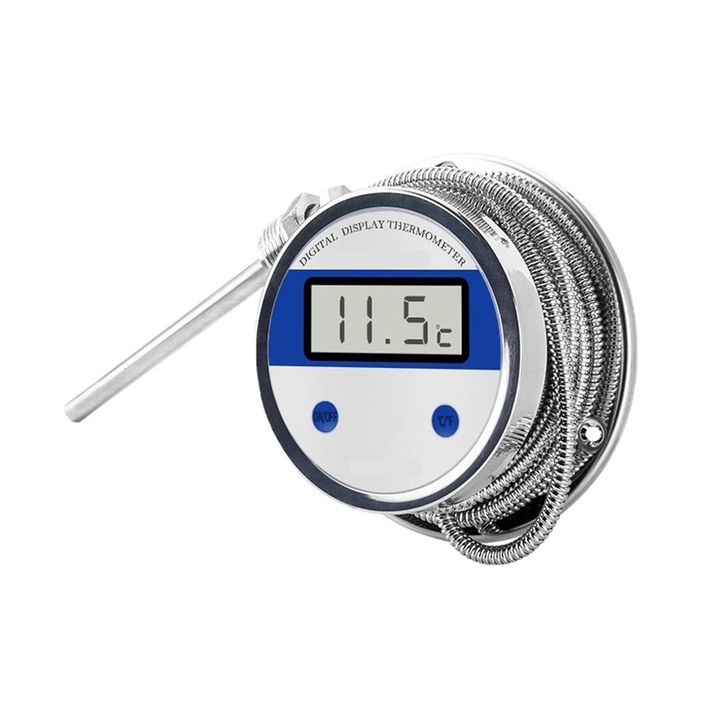 YDYDY Digital Thermometer with Probe for Industrial hot Water Measuring Instrument, line Length 10M, Threaded Probe -50℃-200℃