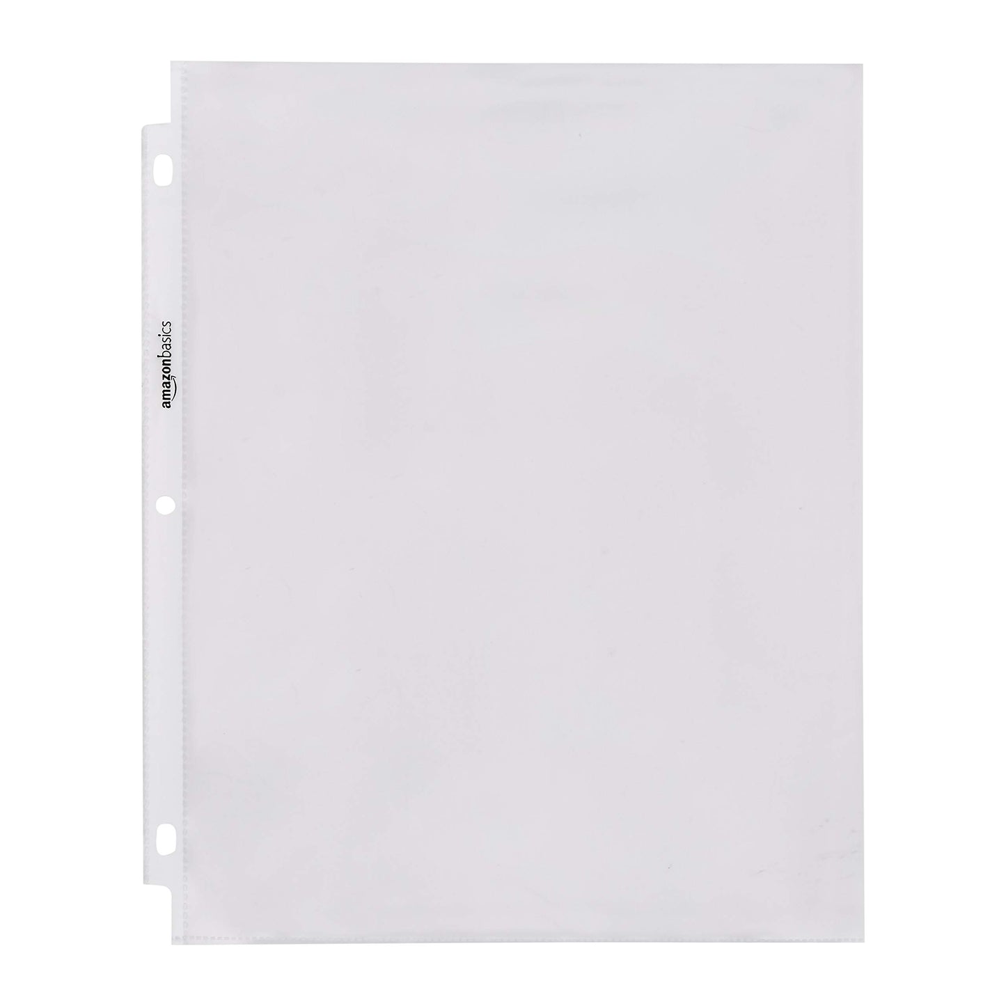Amazon Basics Heavy Duty Non-Glare Sheet Protector for Documents, 3 Ring Binder, Top Loading, Letter Size 8.5 x 11 inch, Clear, 100-Pack