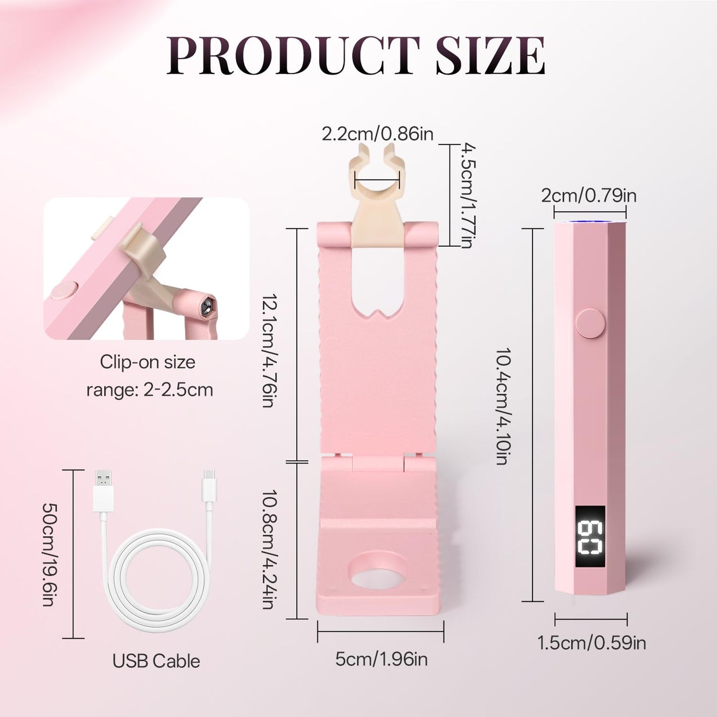 krofaue Nail Arm Rest and Mini UV Light for Gel Nails with Foldable Stand