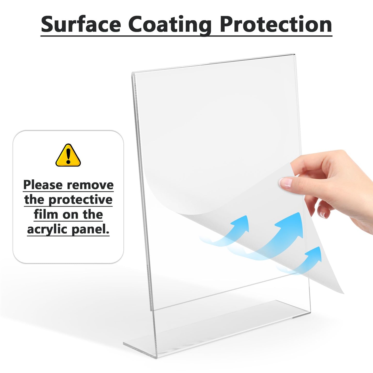MaxGear 6 Pack Acrylic Sign Holder 8.5 X 11, Plastic Paper Holder With Vertical Slanted Back, Picture Photo Frames Display Stand Flyer and Document Organizer for Office Desktop Use