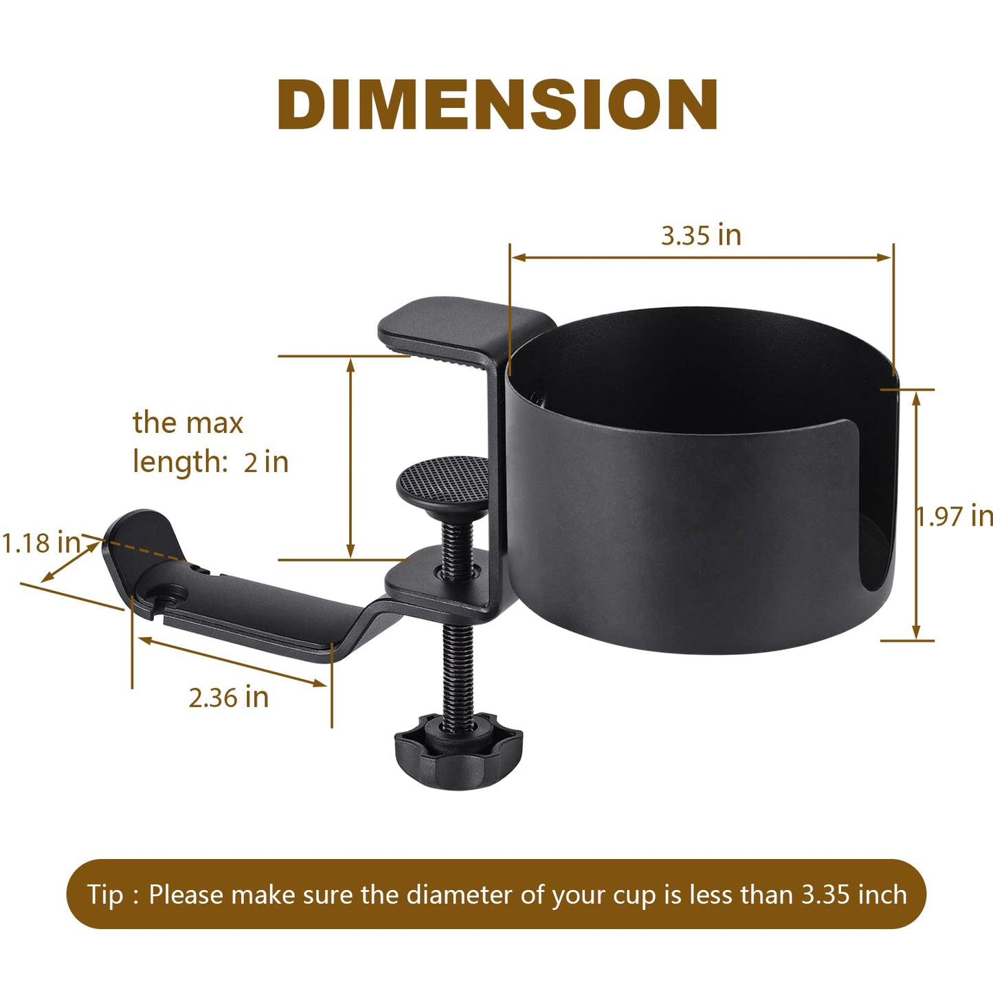 AirTaxiing Desk Cup Holder with Headphone Hanger - Anti-Spill Table Cup Holder for Water Bottles, Wheelchairs, Workstations, Gaming Desk Accessories