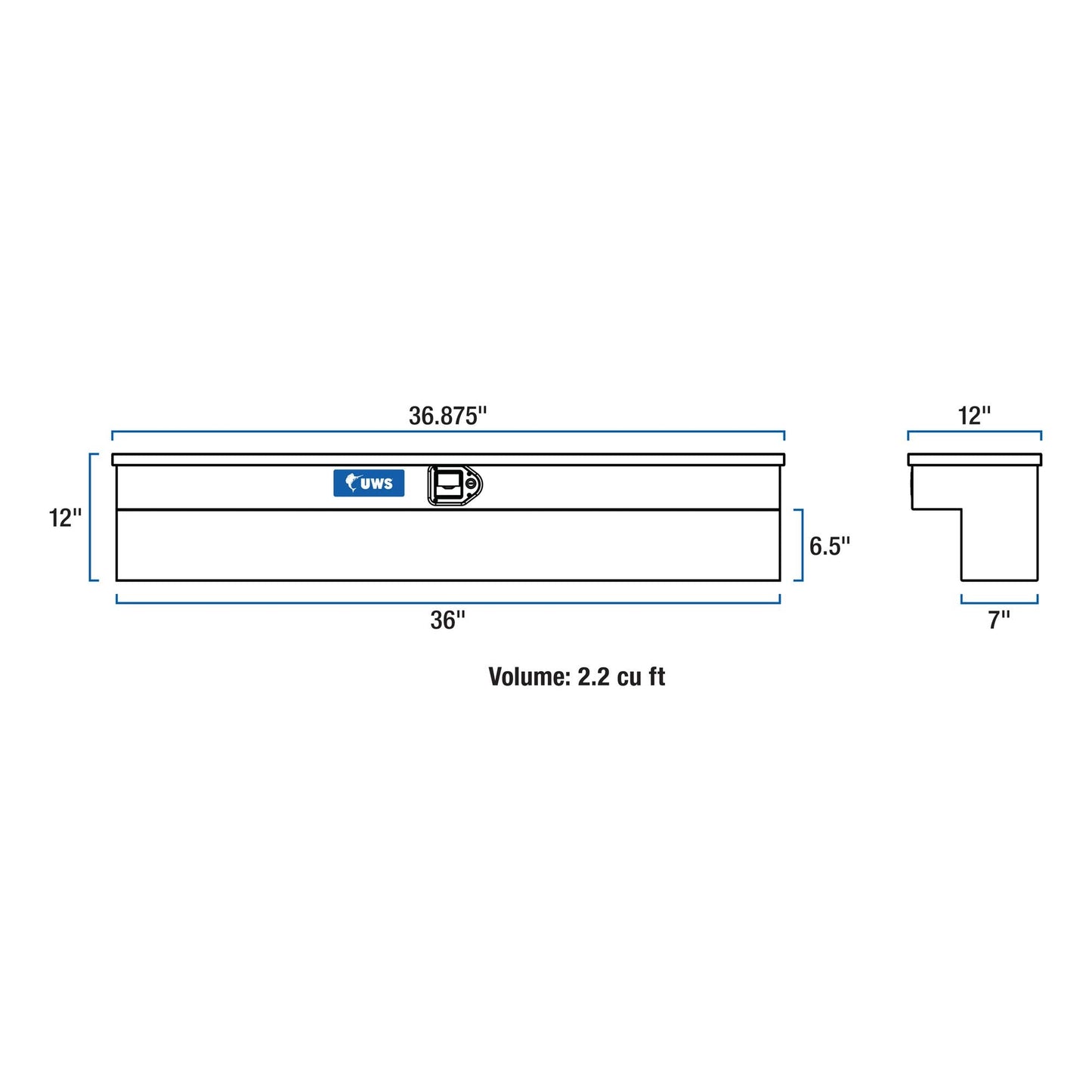 UWS EC30071 36-Inch Heavy-Wall Aluminum Truck Side Tool Box, RigidCore Lid
